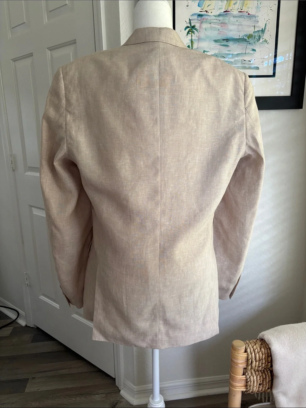 Bar III Men's Light Beige Linen Sport Coat - Two-Button Blazer